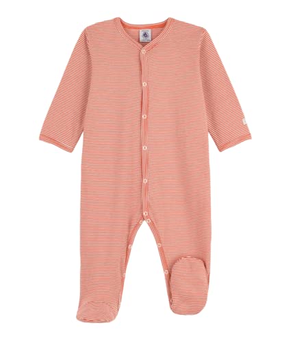 Petit Bateau Unisex Baby Pyjama zum Schlafen gut, Rosa Brandy / Weiss Marshmallow, 6 Monate von Petit Bateau