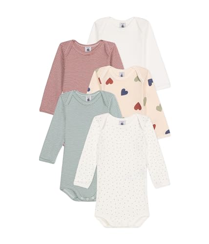 Petit Bateau Baby Mädchen A09XQ Body, Variante 1, 12 Monate (5er Pack) von Petit Bateau