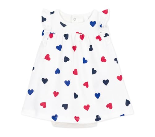 Petit Bateau Baby Mädchen A0CH1 Ärmelloses Kleid und Body, Weiß/Mehrfarbig, 12 Monate von Petit Bateau