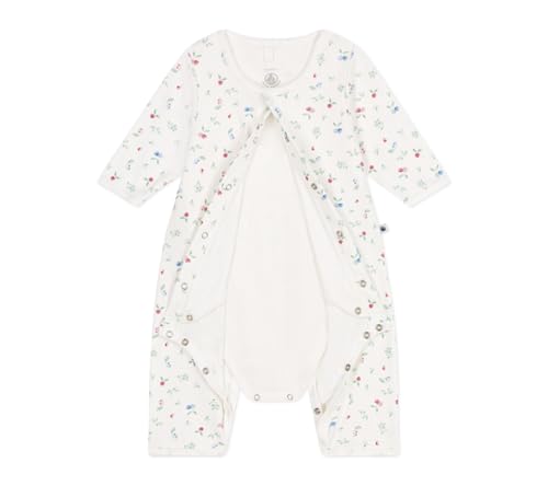Petit Bateau Baby Mädchen A0CIS Bodyjama, Weiß/Mehrfarbig, 12 Monate von Petit Bateau