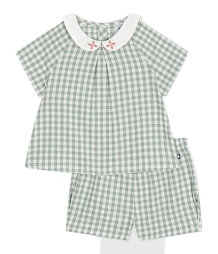 Petit Bateau Baby Mädchen A0CKV 2-teiliges Set, Grün/Weiß, 6 Monate von Petit Bateau
