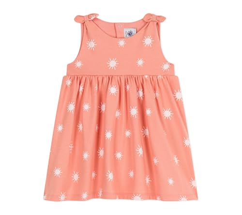 Petit Bateau Baby Mädchen A0CO1 Ärmelloses Kleid, Aprikose/Marshmallow, 6 Monate von Petit Bateau