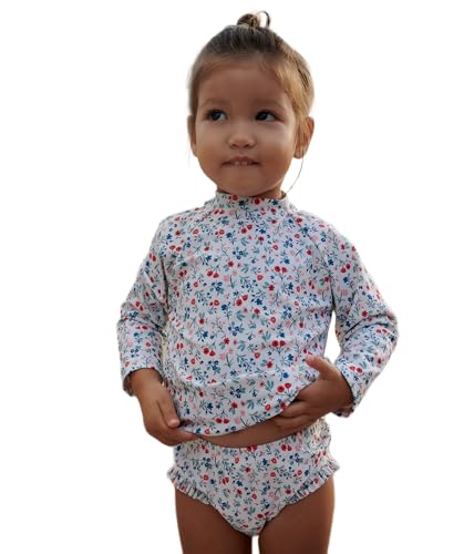 Petit Bateau Baby Mädchen A0CTV Langarm-Anti-UV-T-Shirt, Weiß/Mehrfarbig, 12 Monate von Petit Bateau