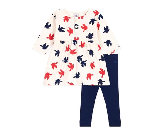 Petit Bateau Baby Mädchen A0CUZ Langarmkleid, Ecru/Mehrfarbig, 18 Monate von Petit Bateau