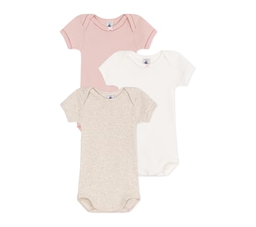 Petit Bateau Baby Mädchen A0CWZ Wir Kurzarm-Bodys, Variante 1, 12 Monate (3er Pack) von Petit Bateau