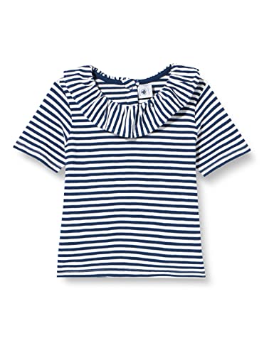 Petit Bateau Baby Mädchen Kurzarmbluse, Blau Medieval / Weiss Marshmallow, 3 Monate von Petit Bateau