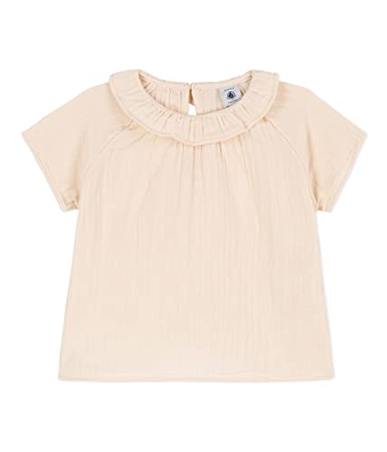 Petit Bateau Baby Mädchen Kurzarmbluse, Weiss Avalanche, 12 Monate von Petit Bateau