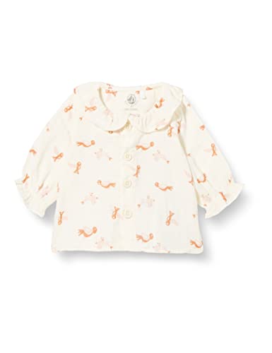 Petit Bateau Baby Mädchen Langarmbluse, Weiss Avalanche / Mehrfarbig, 0-3 Monate von Petit Bateau