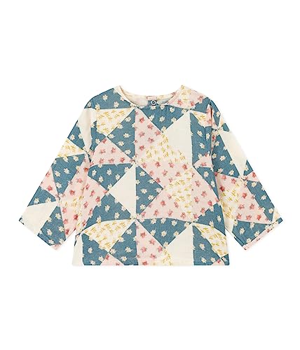 Petit Bateau Baby Mädchen Langarmbluse, Weiss Avalanche / Mehrfarbig, 3 Jahre von Petit Bateau