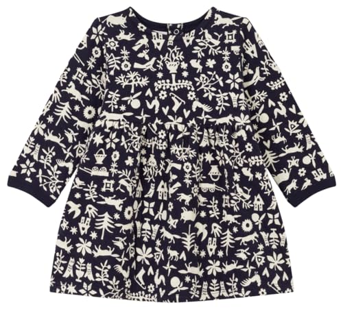 Petit Bateau Baby Mädchen Langarmkleid, Blau Smoking / Weiss Avalanche, 12 Monate von Petit Bateau