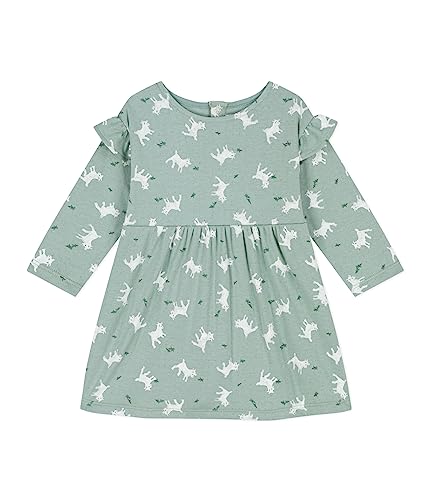 Petit Bateau Baby Mädchen Langarmkleid, Grün Paul / Mehrfarbig, 18 Monate von Petit Bateau