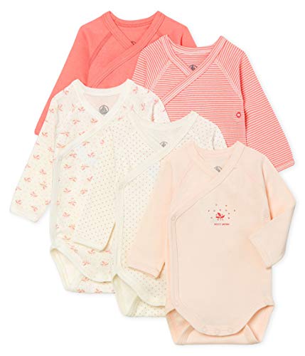 Petit Bateau Baby-Mädchen Naissance ML_5012199 Formender Body, Mehrfarbig (Variante 2 99), 62 (Herstellergröße: 3M/60cm) (5er Pack) von Petit Bateau