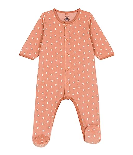 Petit Bateau Baby Mädchen Pyjama zum Schlafen gut, Rosa Sienna / Weiss Marshmallow, 3 Monate von Petit Bateau