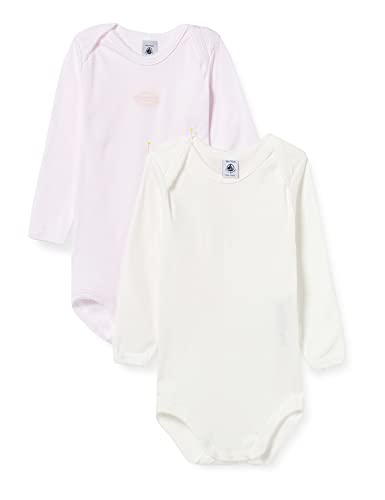 Petit Bateau Baby MädchenGestreifter Body mit langen Ärmeln (2er Pack) , Variante 1, 12 Monate von Petit Bateau