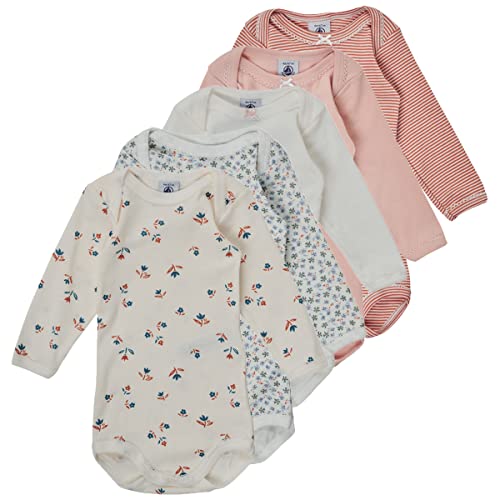 Petit Bateau Baby MädchenGestreifter Body mit langen Ärmeln (5er Pack) , Variante 1, 6 Monate von Petit Bateau