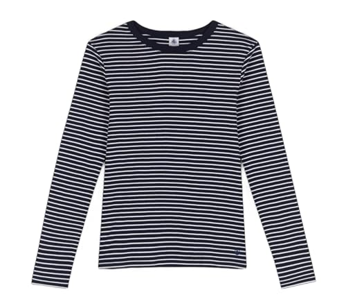 Petit Bateau Damen A0D46 Langarm-T-Shirt, Blau/Weiß, XS von Petit Bateau