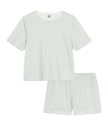 Petit Bateau Damen A0D83 Pyjacourt, Weiß/Grün, XL Petit Bateau Damen A0D83 Pyjacourt, Weiß/Grün, XL von Petit Bateau