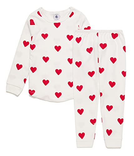 Petit Bateau Mädchen Pyjama, Weiss Marshmallow / Rot Terkuit, 10 Jahre von Petit Bateau