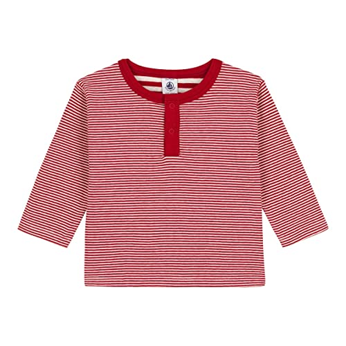 Petit Bateau Baby Jungen Langarm-T-Shirt, Rot Stop / Beige Montelimar, 3 Jahre von Petit Bateau