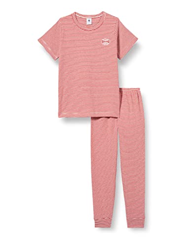 Petit Bateau Jungen Pyjama, Rot Stop / Weiss Marshmallow, 5 Jahre von Petit Bateau