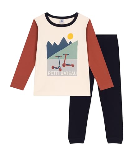 Petit Bateau Jungen A09FL Schlafstrampler, Smoking/Multico, 10 Jahre von Petit Bateau