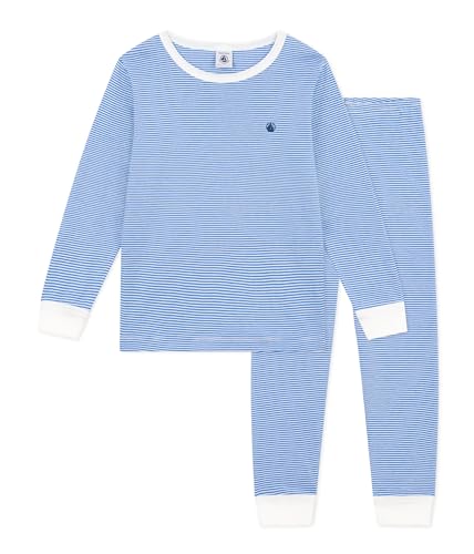 Petit Bateau Jungen A09OT Schlafstrampler, Delphinium/Marshmallow, 10 Jahre von Petit Bateau