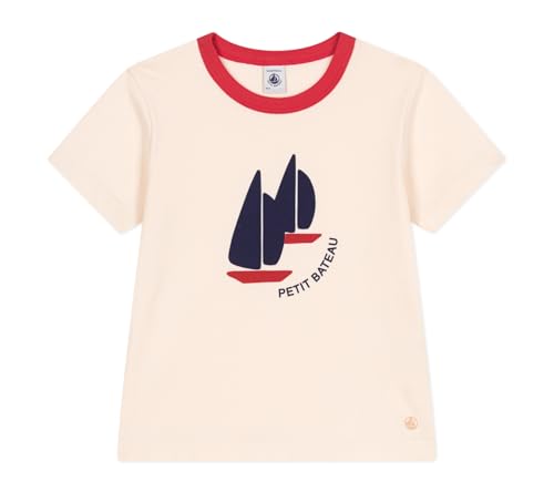 Petit Bateau Jungen A0CYR Kurzärmeliges T-Shirt, Ecru, 6 Jahre von Petit Bateau