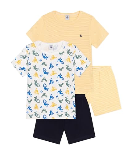 Petit Bateau Jungen A0ABD Pyjacurt, Variante 1, 3 Jahre (2er Pack) von Petit Bateau