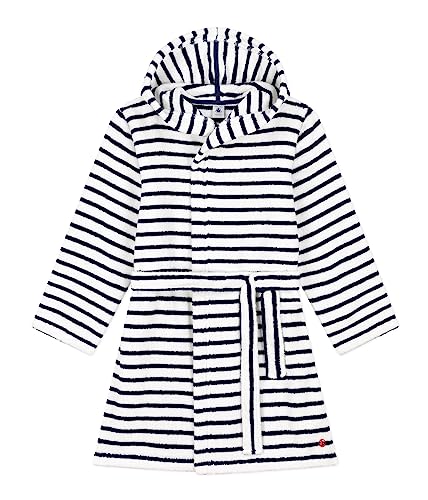 Petit Bateau Jungen Morgenmantel, Weiss Lait / Blau Medieval, 10-12 Jahre von Petit Bateau