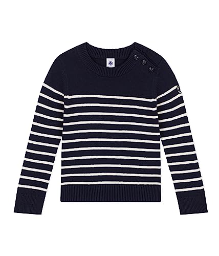 Petit Bateau Jungen Pullover, Blau Smoking / Weiss Marshmallow, 3 Jahre von Petit Bateau