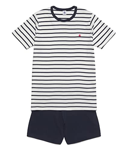 Petit Bateau Jungen Pyjacourt, Weiss Marshmallow / Blau Smoking, 18 Jahre von Petit Bateau