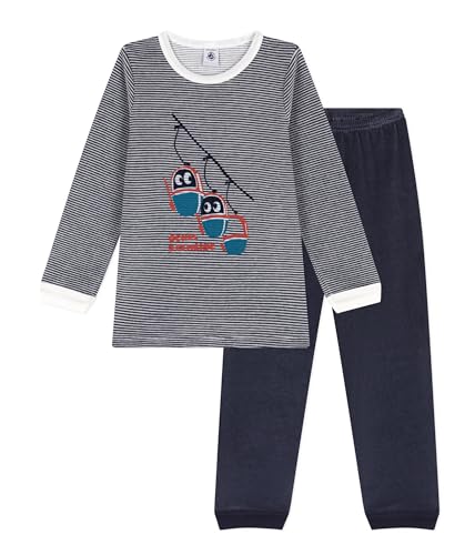 Petit Bateau Jungen Pyjama, Blau Smoking / Weiss Marshmallow, 6 Jahre von Petit Bateau