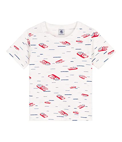 Petit Bateau Jungen T-Shirt, Weiss Marshmallow / Mehrfarbig, 3 Jahre von Petit Bateau