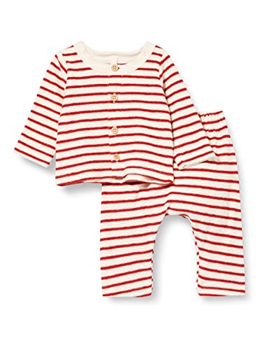 Petit Bateau Unisex Baby2-teiliges Set (2er Pack) , Weiss Avalanche / Rot Stop, 0-3 Monate von Petit Bateau