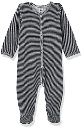 Petit Bateau Unisex Baby Pyjama zum Schlafen gut, Blau Smoking / Weiss Marshmallow, 12 Monate von Petit Bateau