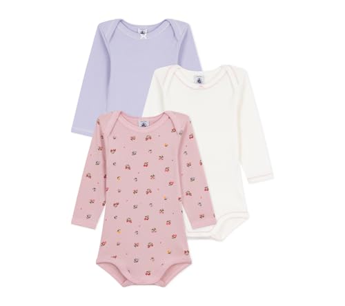 Petit Bateau Lot de bodies manches longues en coton imprimé fleuri bébé von Petit Bateau