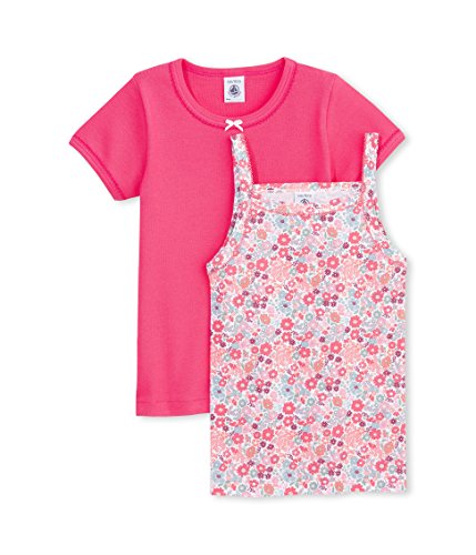 Petit Bateau Mädchen 2P Chemise + T Shirt MC Unterhemd, Mehrfarbig (Special Lot 00), 140 (Herstellergröße: 10ans/138cm) (2er Pack) von Petit Bateau