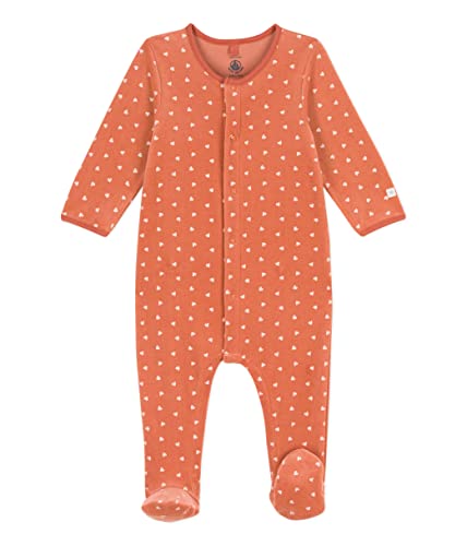 Petit Bateau Unisex Baby Pyjama zum Schlafen gut, Rosa Brandy / Weiss Avalanche, 3 Monate von Petit Bateau
