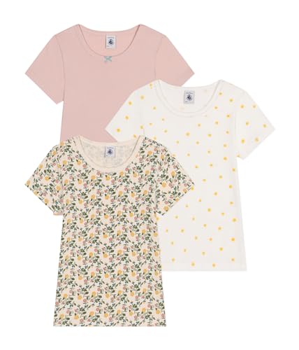 Petit Bateau Mädchen A0A3R T-Shirt, Variante 1, 12 Jahre (3er Pack) von Petit Bateau