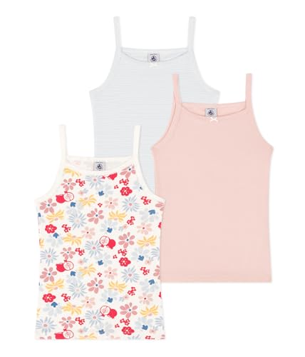 Petit Bateau Mädchen A0A4I Hosenträgerhemden, Variante 1, 6 Jahre (3er Pack) von Petit Bateau