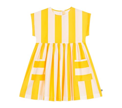 Petit Bateau Mädchen A0CN3 Kurzarmkleid, Weiß/Gelb, 5 Jahre von Petit Bateau