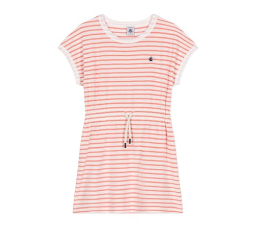 Petit Bateau Mädchen A0CQF Kurzarmkleid, Marshmallow/Aprikose, 8 Jahre von Petit Bateau