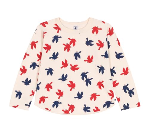 Petit Bateau Mädchen A0CYB Langarm-T-Shirt, Ecru/Mehrfarbig, 10 Jahre von Petit Bateau
