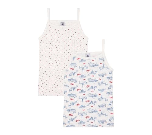 Petit Bateau Mädchen A0D32 Hosenträgerhemden, Variante 1, 12 Jahre (2er Pack) von Petit Bateau