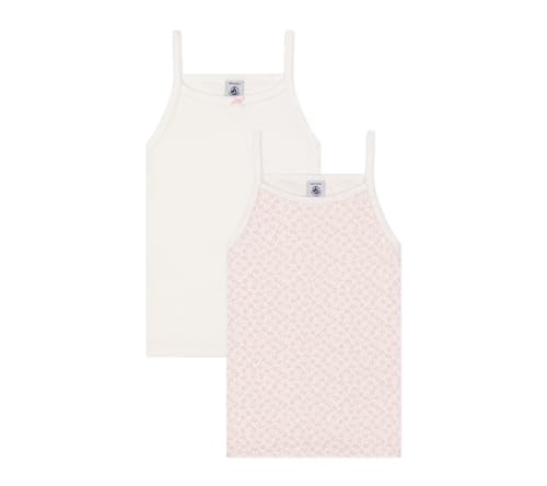 Petit Bateau Mädchen A0D3W Hosenträgerhemden, Variante 1, 5 Jahre (2er Pack) von Petit Bateau