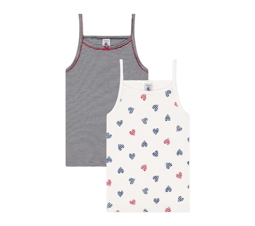 Petit Bateau Mädchen A0D40 Hosenträgerhemden, Variante 1, 12 Jahre (2er Pack) von Petit Bateau