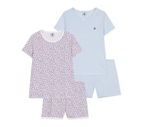 Petit Bateau Mädchen A0D6R Pyjama, Variante 1, 10 Jahre (2er Pack) von Petit Bateau