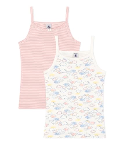 Petit Bateau Mädchen A0A4B Hosenträgerhemden, Variante 1, 5 Jahre (2er Pack) von Petit Bateau