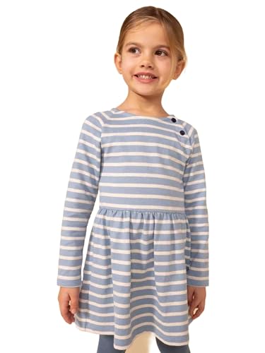 Petit Bateau Mädchen Langarmkleid, Blau Azul / Beige Montelimar, 10 Jahre von Petit Bateau