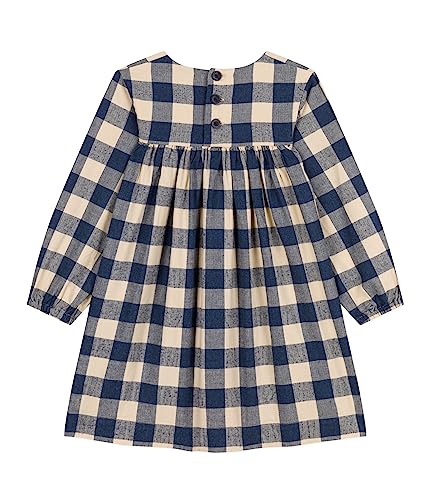 Petit Bateau Mädchen Langarmkleid, Blau Incognito / Weiss Avalanche, 10 Jahre von Petit Bateau